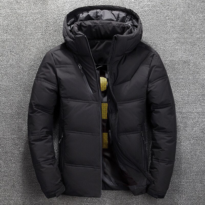 Trendy warme winterjas voor heren met uitneembare capuchon