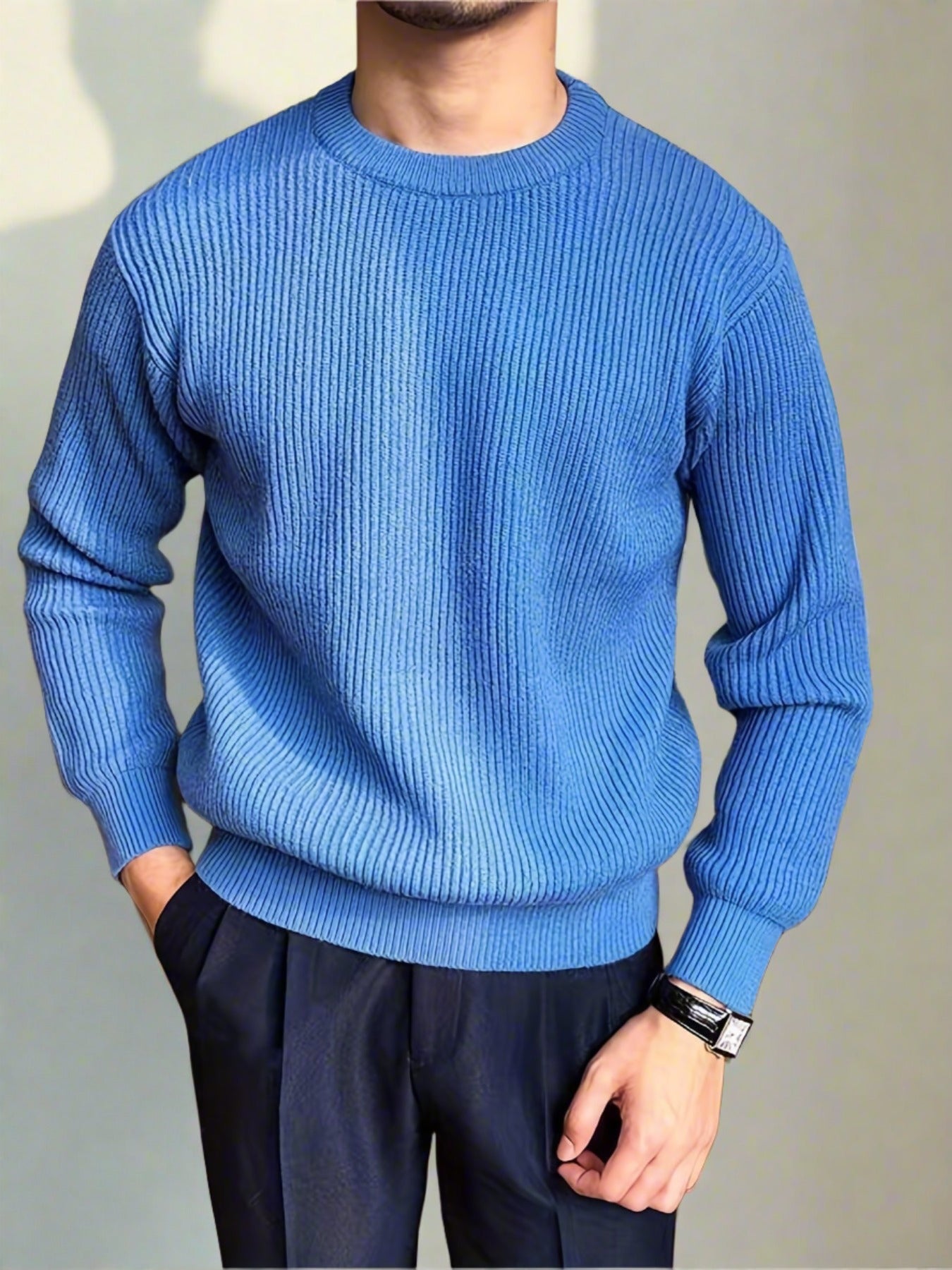 Premium Gebreide Sweater voor Stijlvolle Mannen | Comfortabele Woltrui