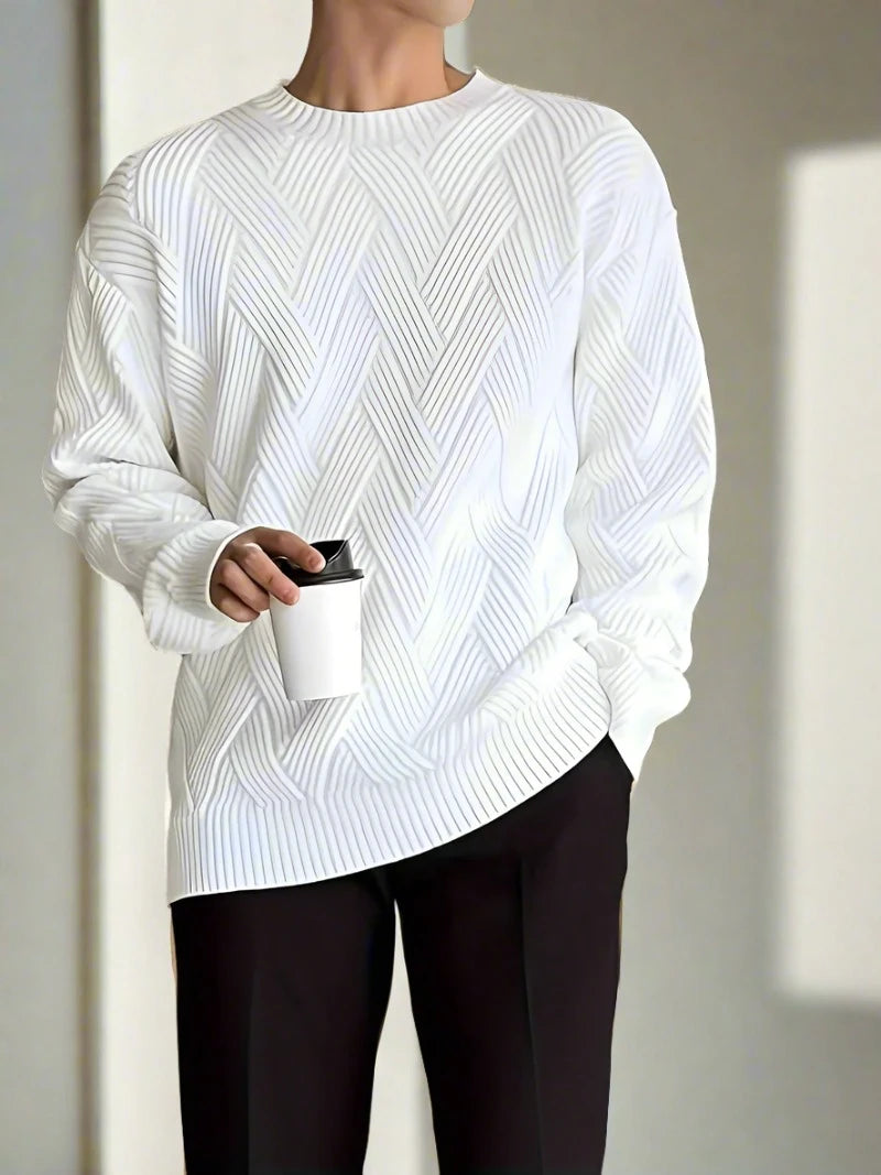 Trendy Zigzag Gebreide Sweater voor Heren | Stijlvolle en Comfortabele Trui