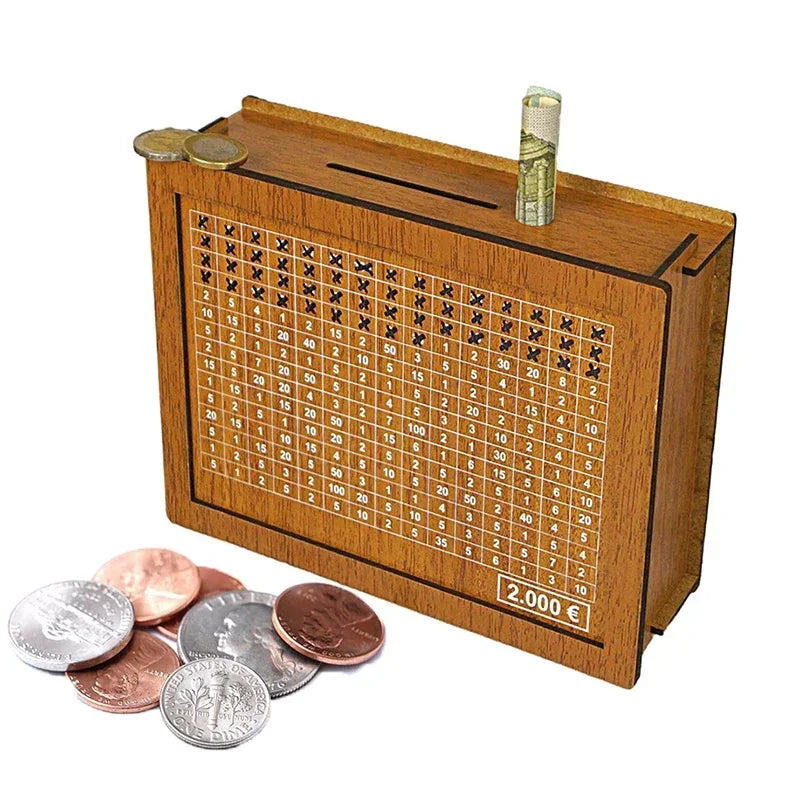 Houten Spaarbox met Doelen en Telgereedschap – Duurzaam en Educatief