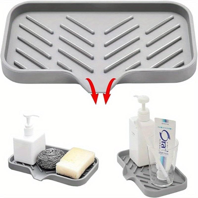 Quick-drying anti-slip mat for kitchen and bathroom with drain spout