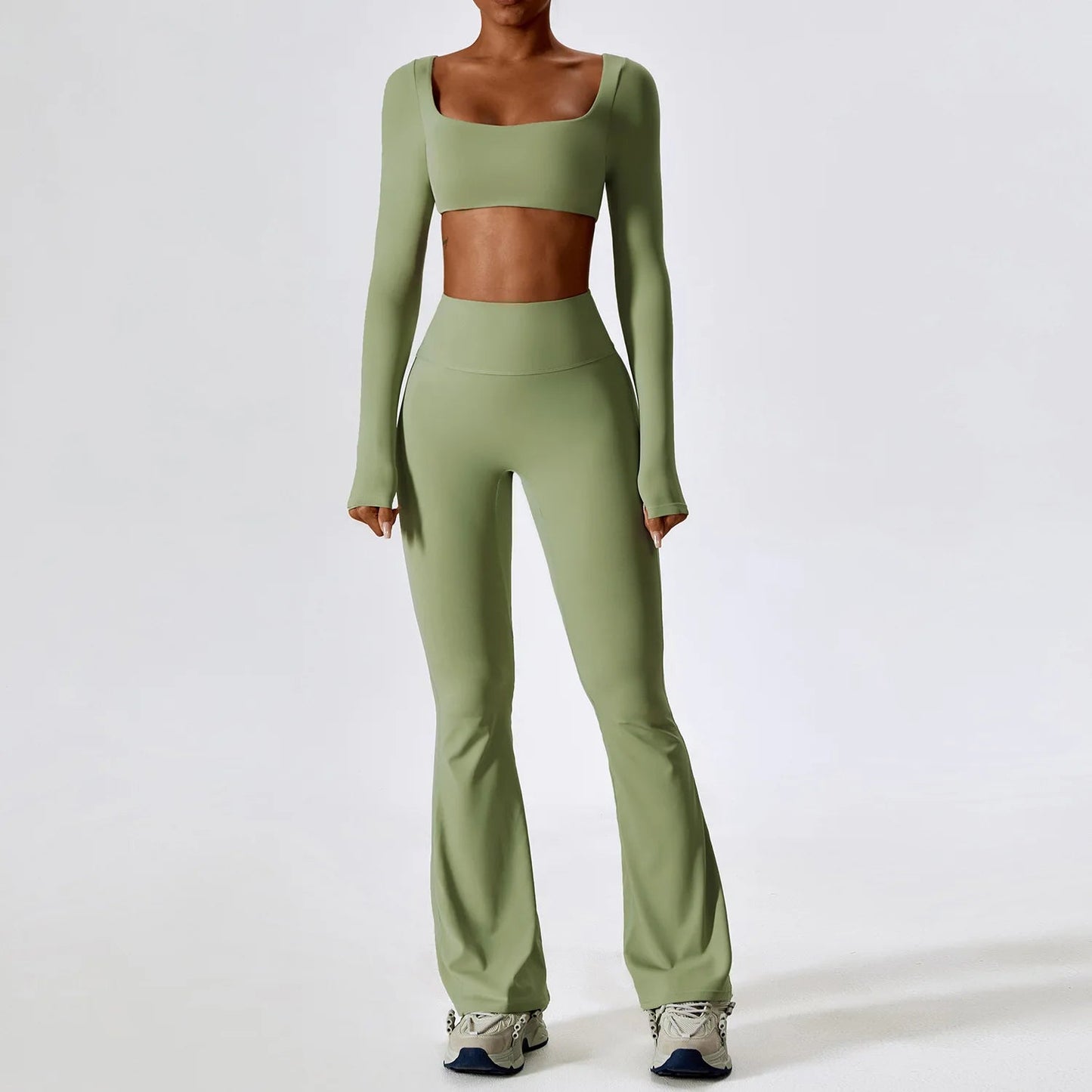 Vrouwen Flared Yoga Set voor Comfortabele Workouts