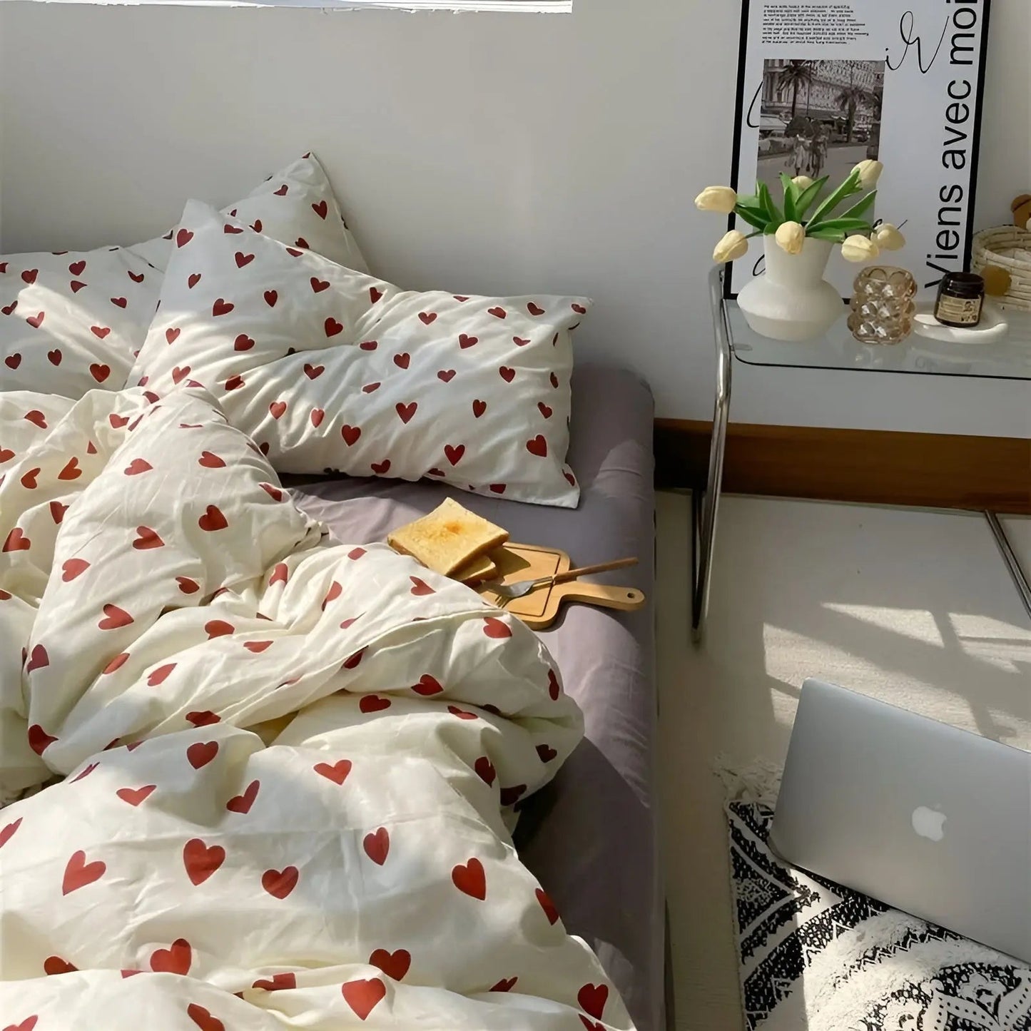 Dekbedovertrek Set met Hartmotief - Romantisch en Comfortabel
