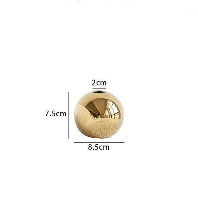 Gouden keramische bolvaas | Stijlvolle decoratie voor elke kamer
