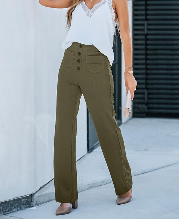 Hoge Taille Elastische Casual Broek voor Dames