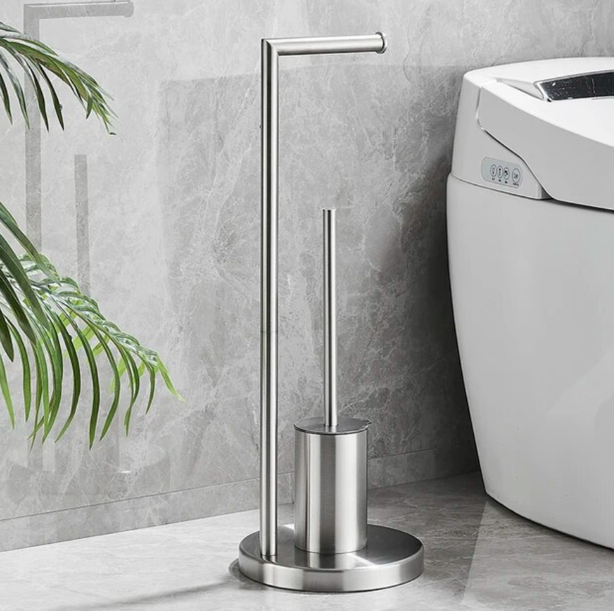 Toiletpapierhouder met geïntegreerde borstel - Ruimtebesparend en stijlvol!