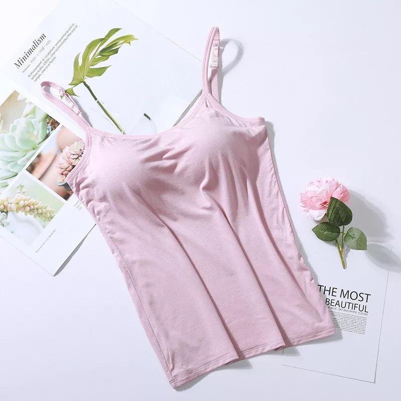 Padded Tanktop met Ingebouwde Beha voor Comfort en Ondersteuning