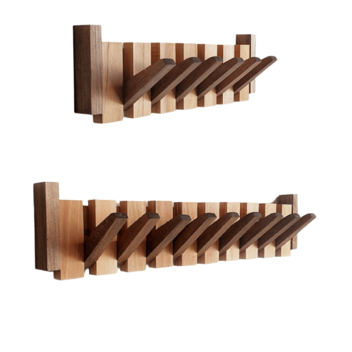 Houten Kapstok met Piano Design en Ruimtebesparende Haken