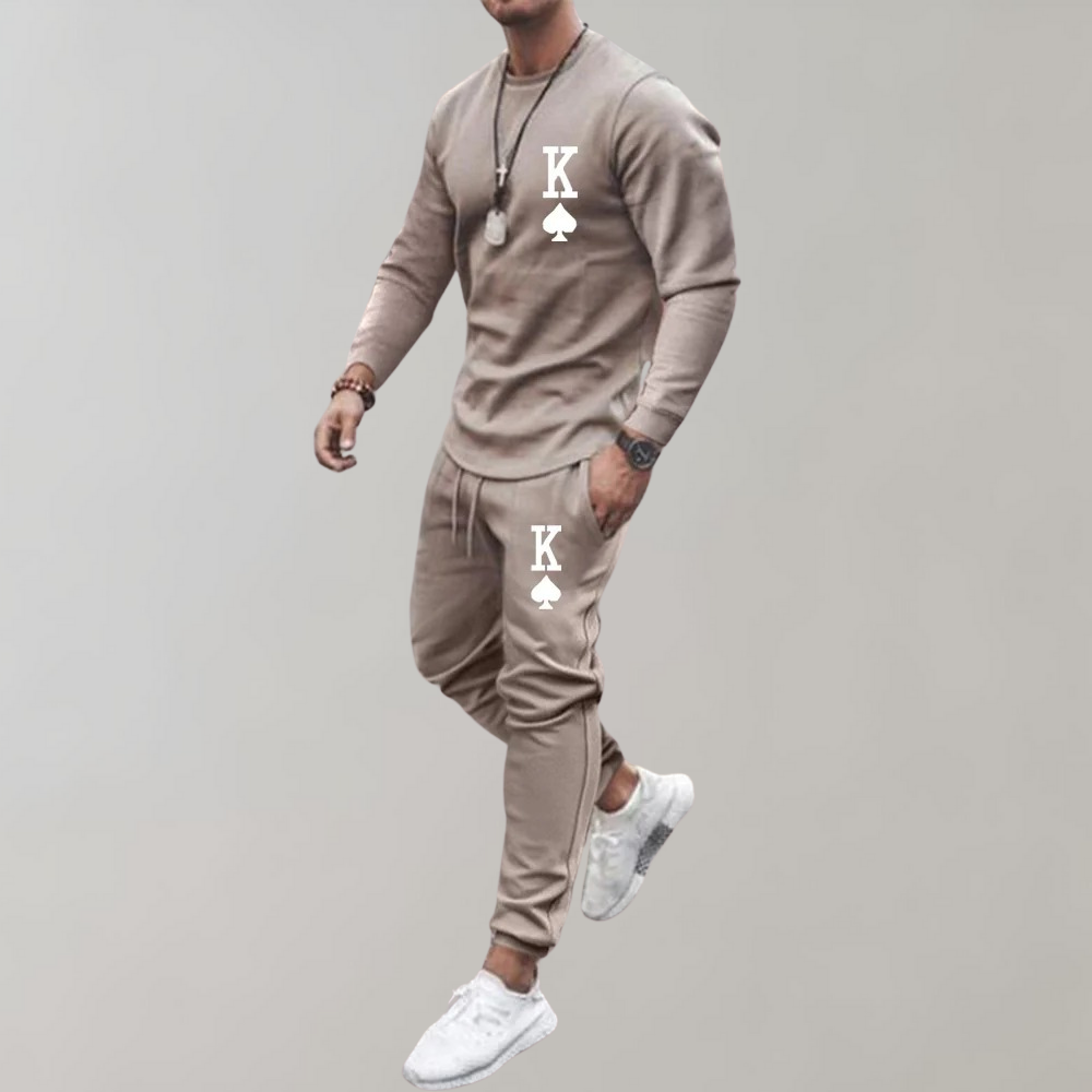 Trendy Trainingspak met Letterprint voor Heren - Comfort en Stijl