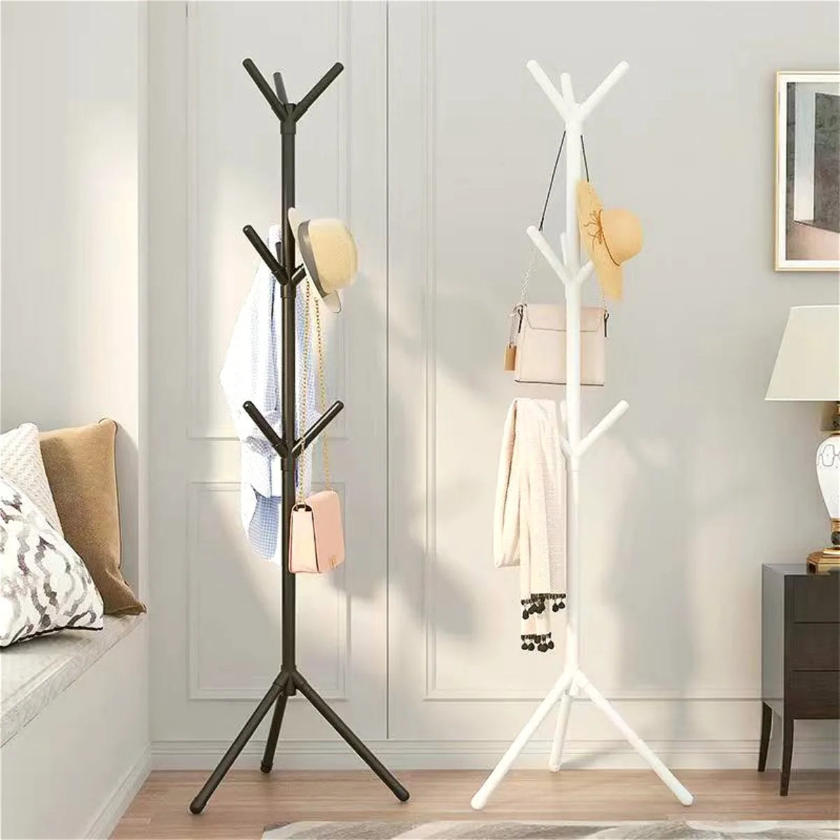 Clothes and Hat Rack with Tree Branch Design for Space Saving