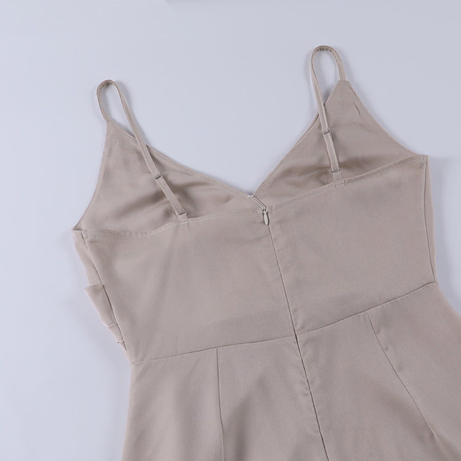 Elegante maxi-jurk met V-hals en hoge split