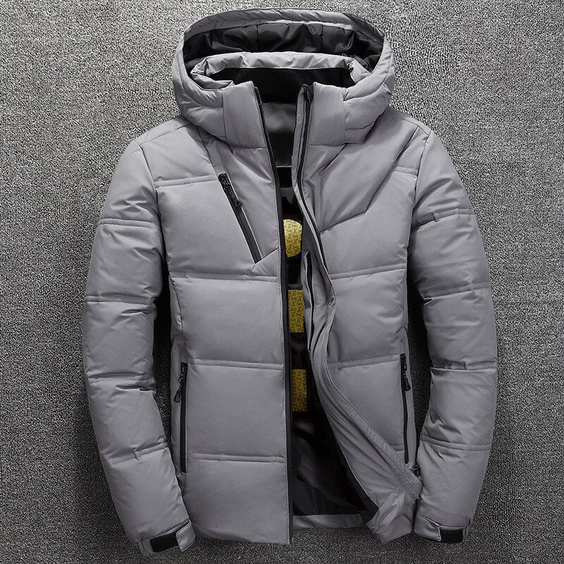 Trendy warme winterjas voor heren met uitneembare capuchon