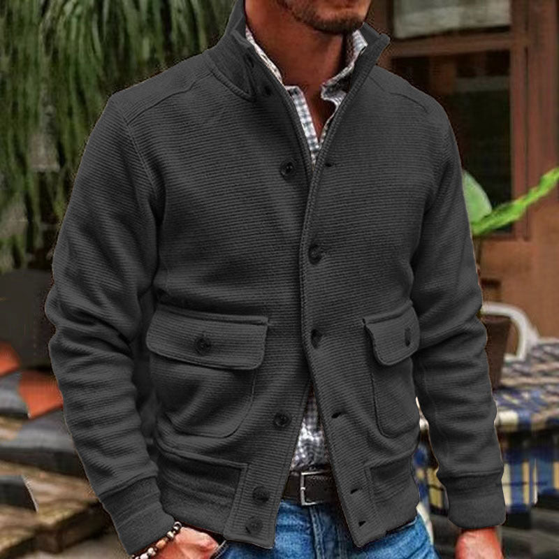 Stijlvolle polyester jas met opstaande kraag en zakken