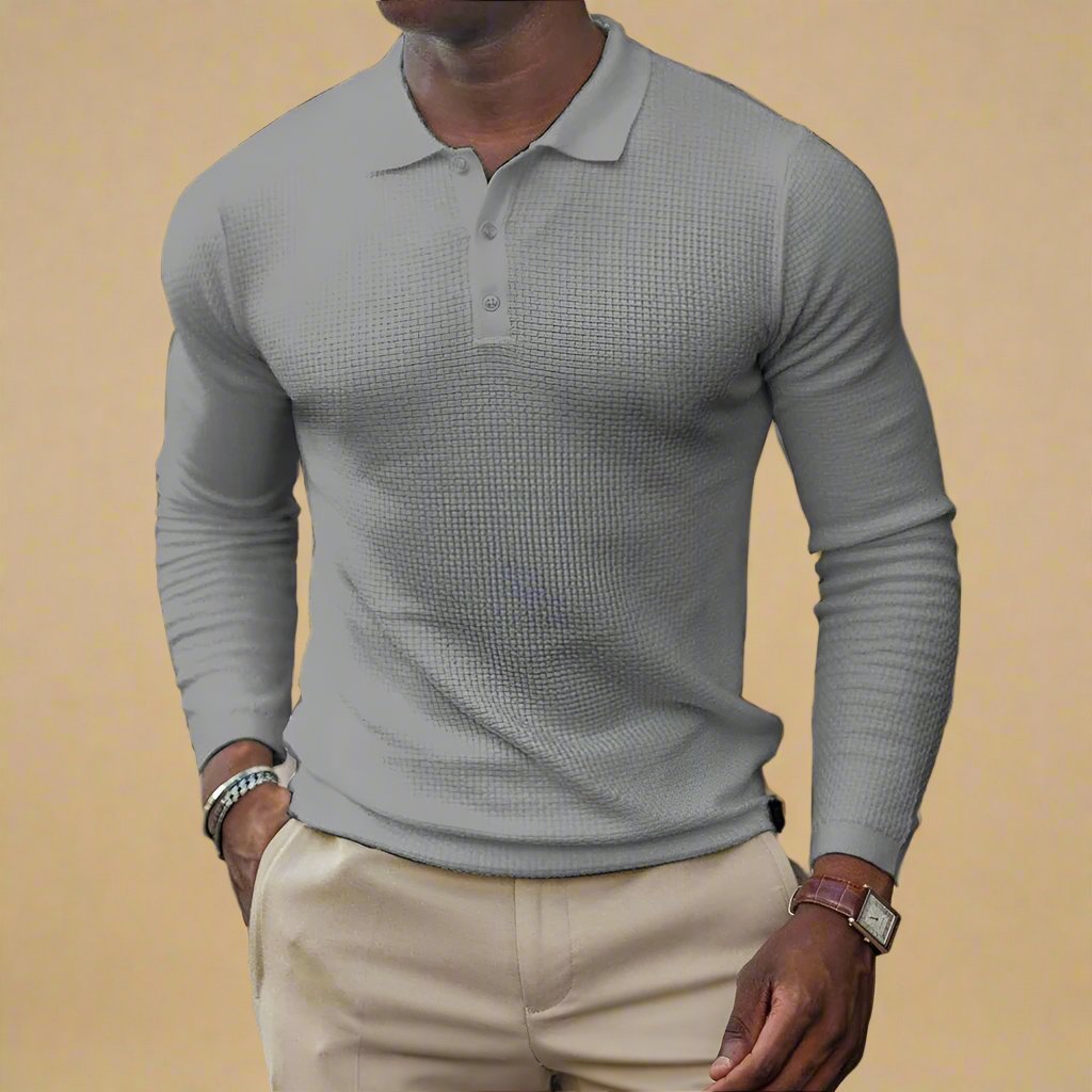 Stijlvolle Longsleeve Gebreide Polo voor Heren - Business Casual