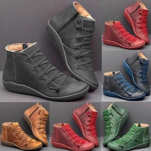 Leren enkellaarsjes met warme voering voor stijlvolle winterlook