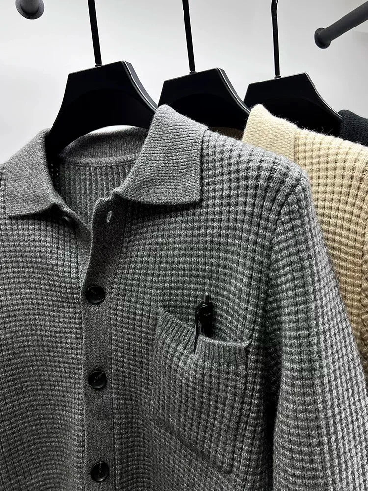 Trendy gebreid vest voor heren in Koreaanse stijl