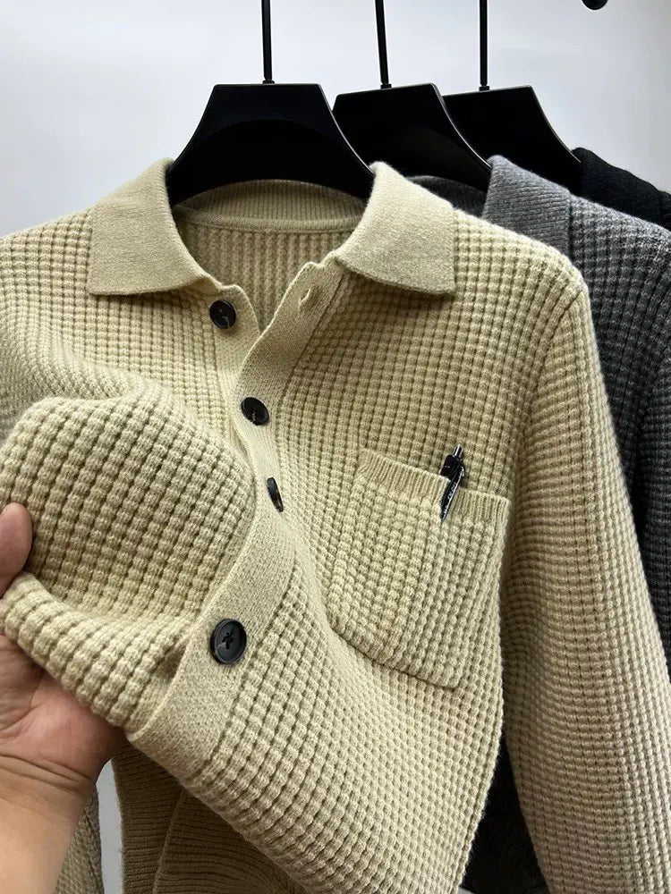 Trendy gebreid vest voor heren in Koreaanse stijl