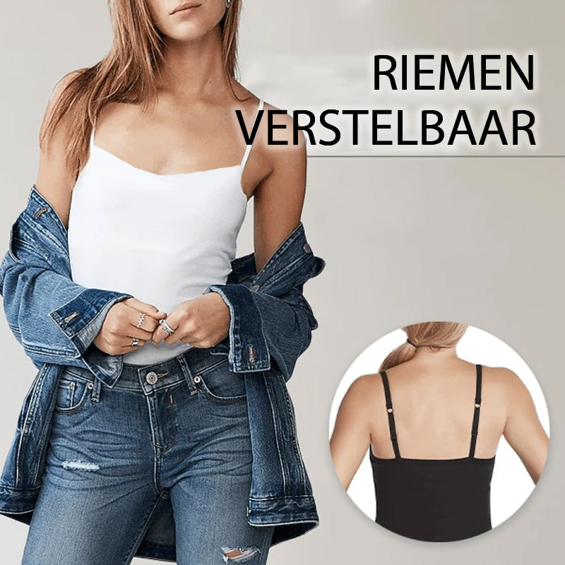 Padded Tanktop met Ingebouwde Beha voor Comfort en Ondersteuning