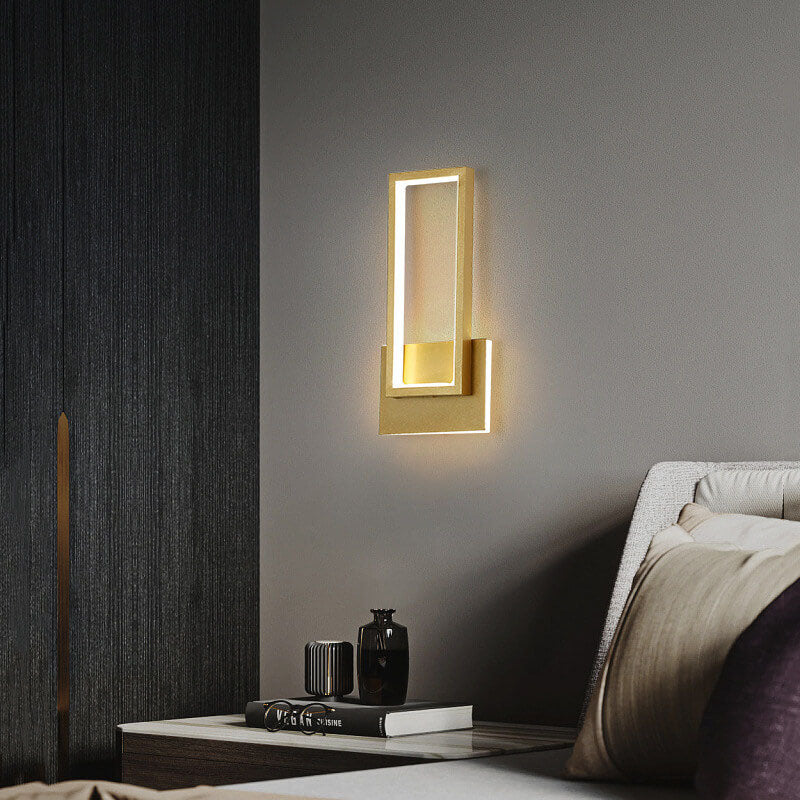 Moderne Gouden LED Wandlamp - Stijlvolle Verlichting voor Woonkamer, Slaapkamer & Hal