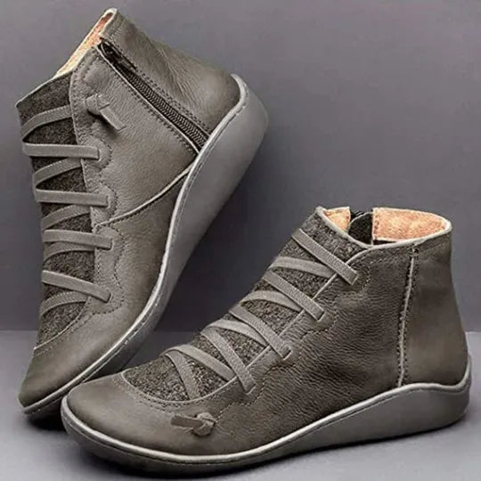 Leren enkellaarsjes met warme voering voor stijlvolle winterlook