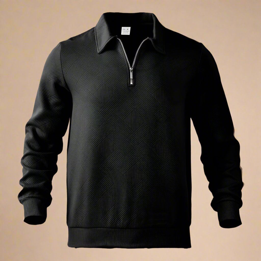 Casual Zipper Polo Trui voor Heren - Comfortabel en Stijlvol