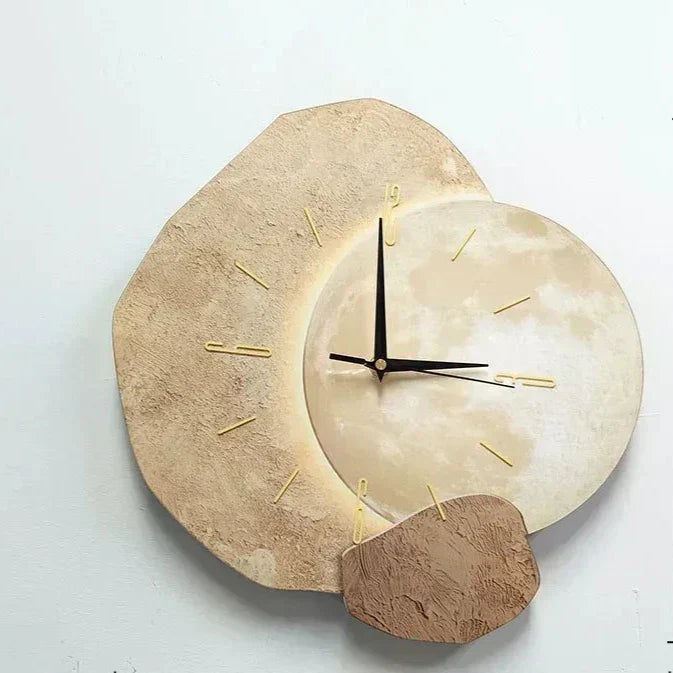 Moderne Decoratieve Wandklok van Natuurlijk Hout met Stille Mechanisme