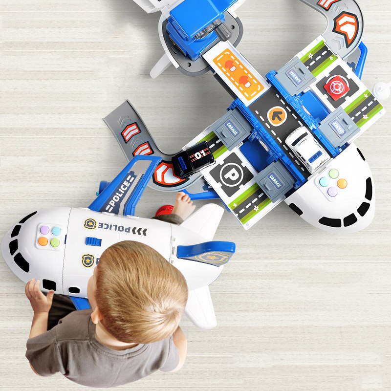 Adventure Plane Playset for Kids - Includes Large Plane and 6 Mini Construction Vehicles