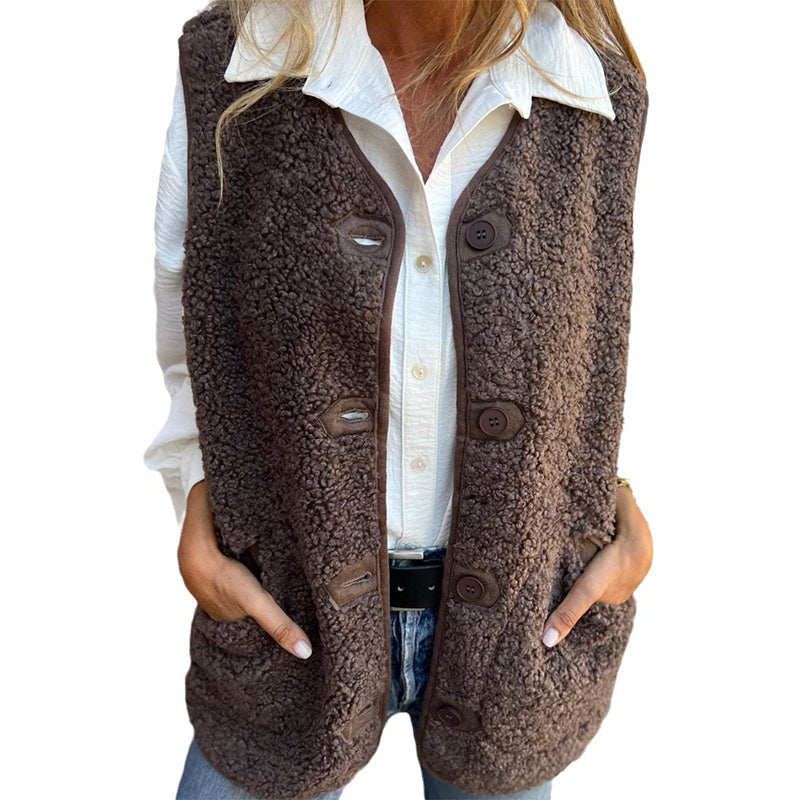 Dames Mouwloze Bodywarmer Bruin voor Herfst