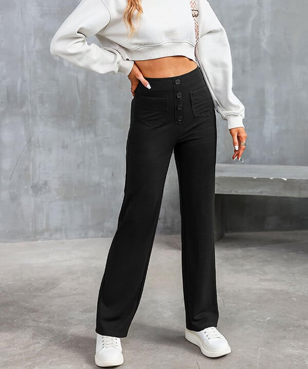 Hoge Taille Elastische Casual Broek voor Dames