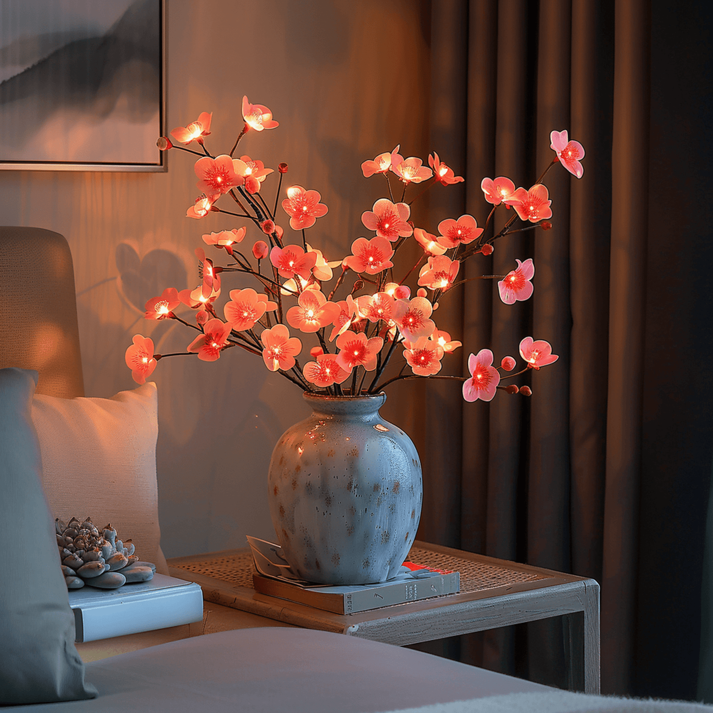 Sprookjesachtige olijftak met LED verlichting