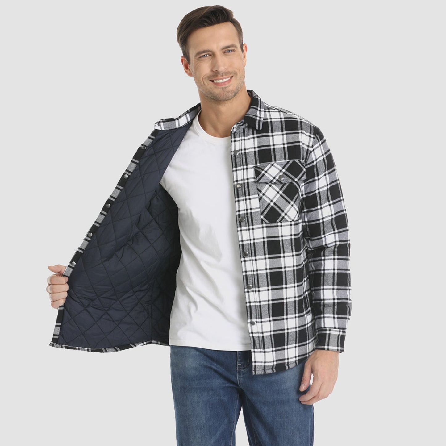 Heren Flanellen Vest met Gewatteerde Voering voor de Winter