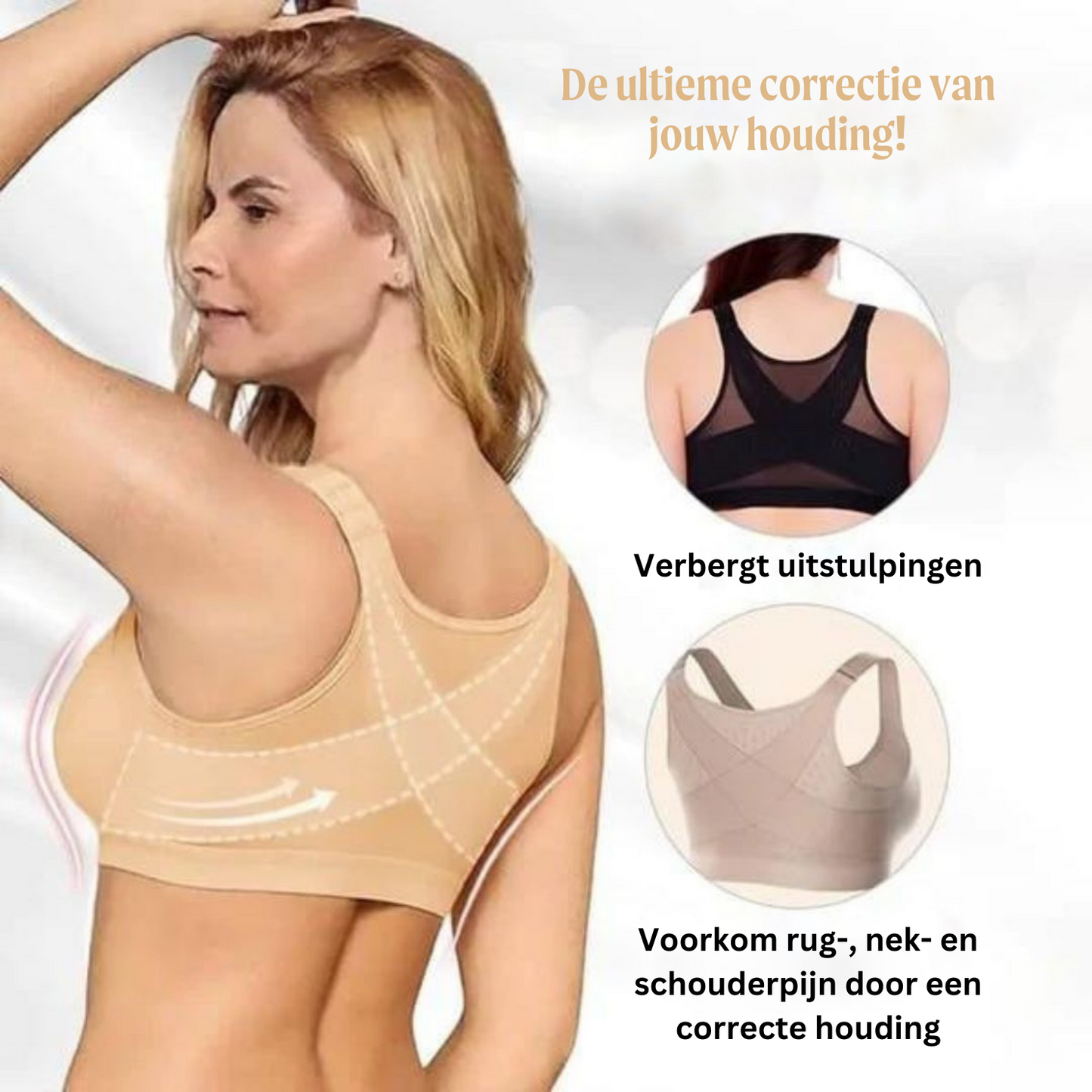 Houdingscorrigerende beha voor rug- en nekpijn met comfort