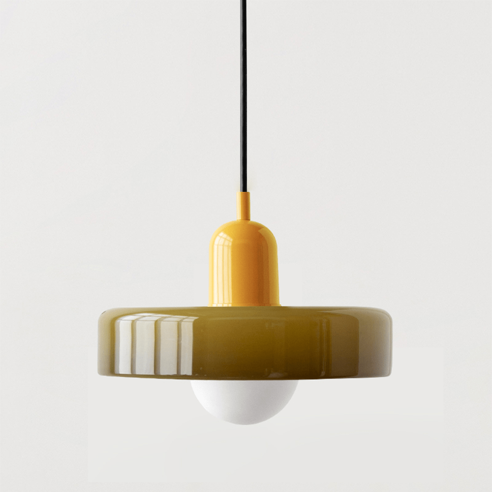 Kleurrijke hanglamp van glas-in-lood met modern design