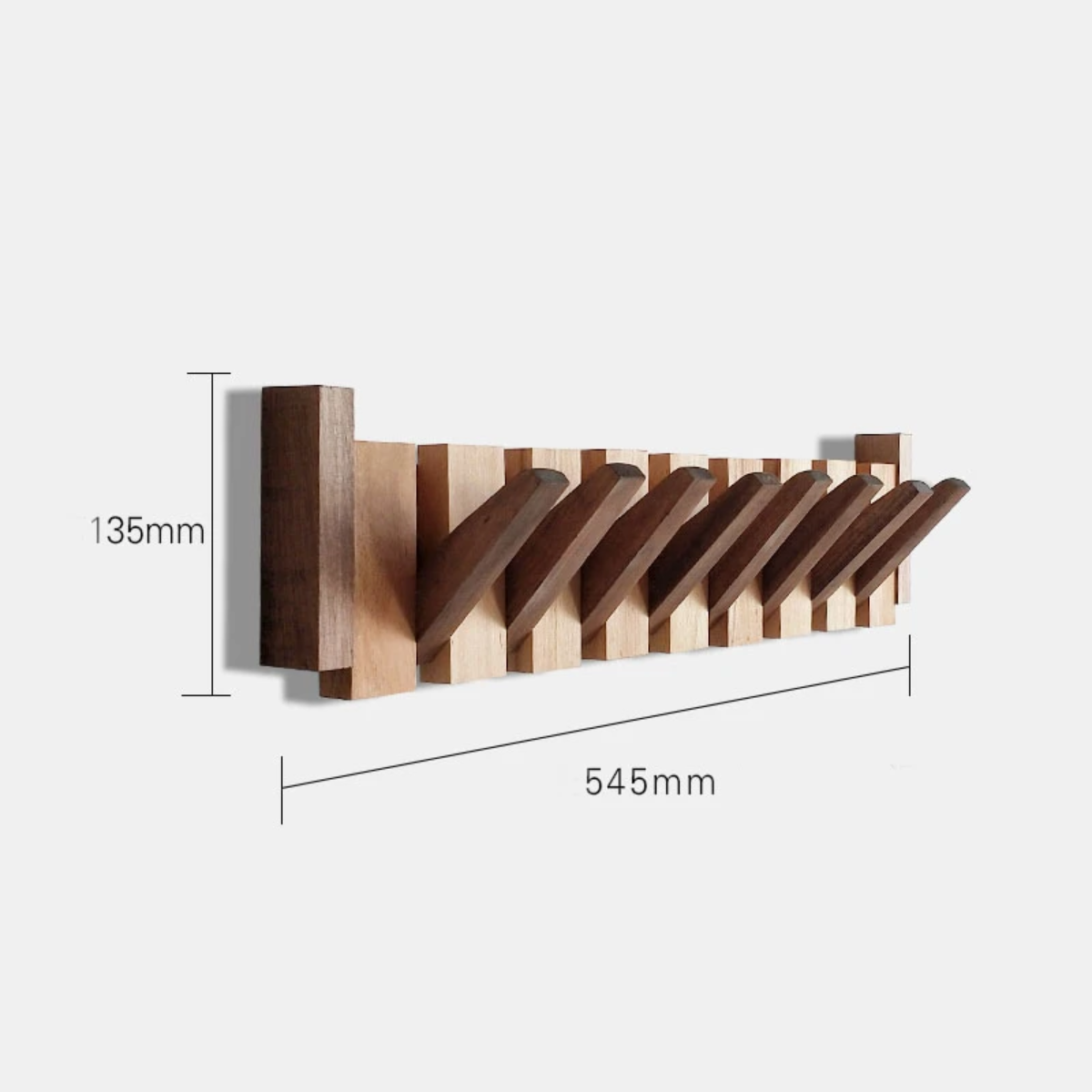 Houten Kapstok met Piano Design en Ruimtebesparende Haken