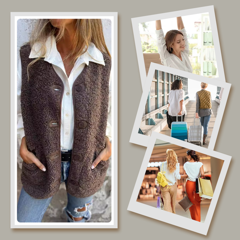 Dames Mouwloze Bodywarmer Bruin voor Herfst