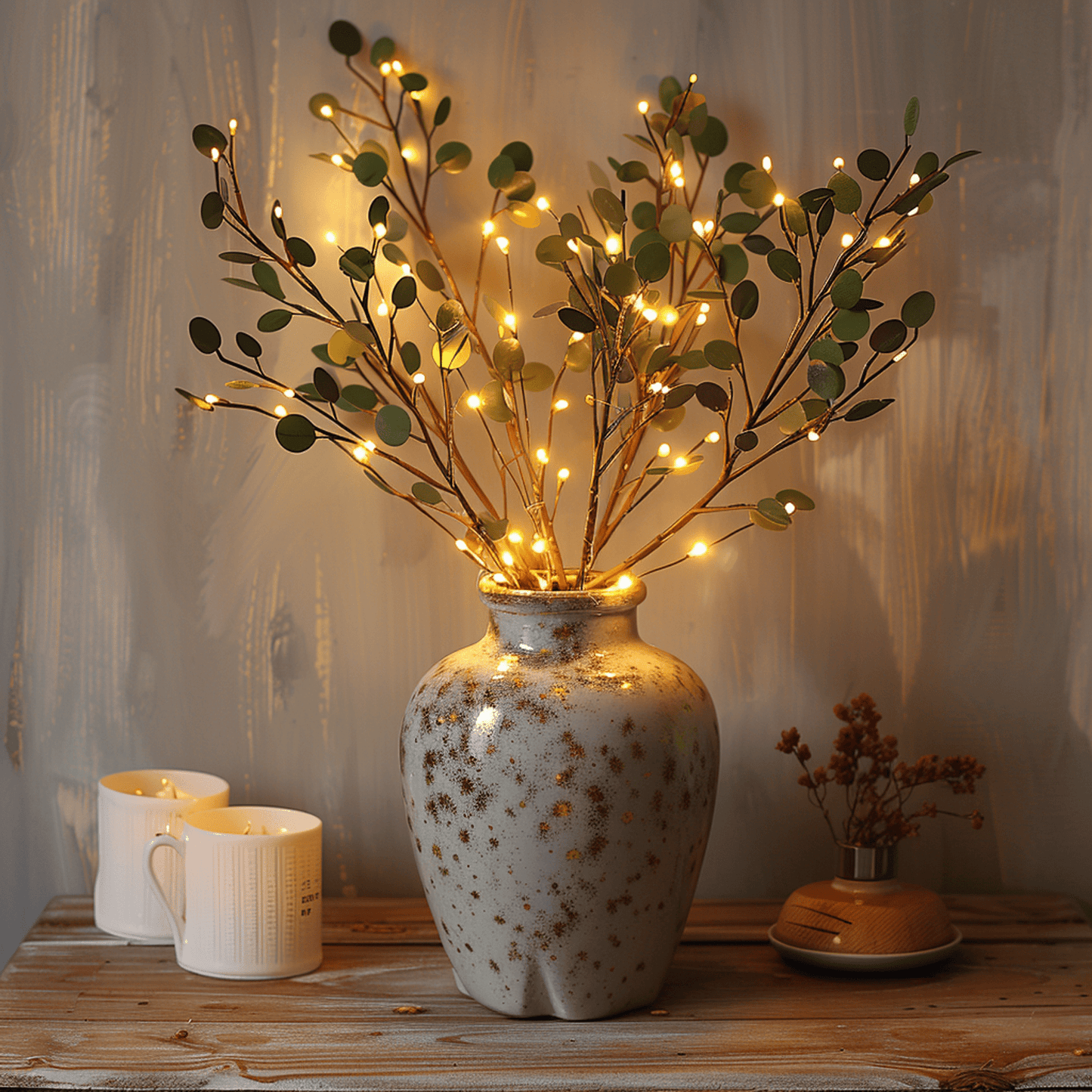 Sprookjesachtige olijftak met LED verlichting