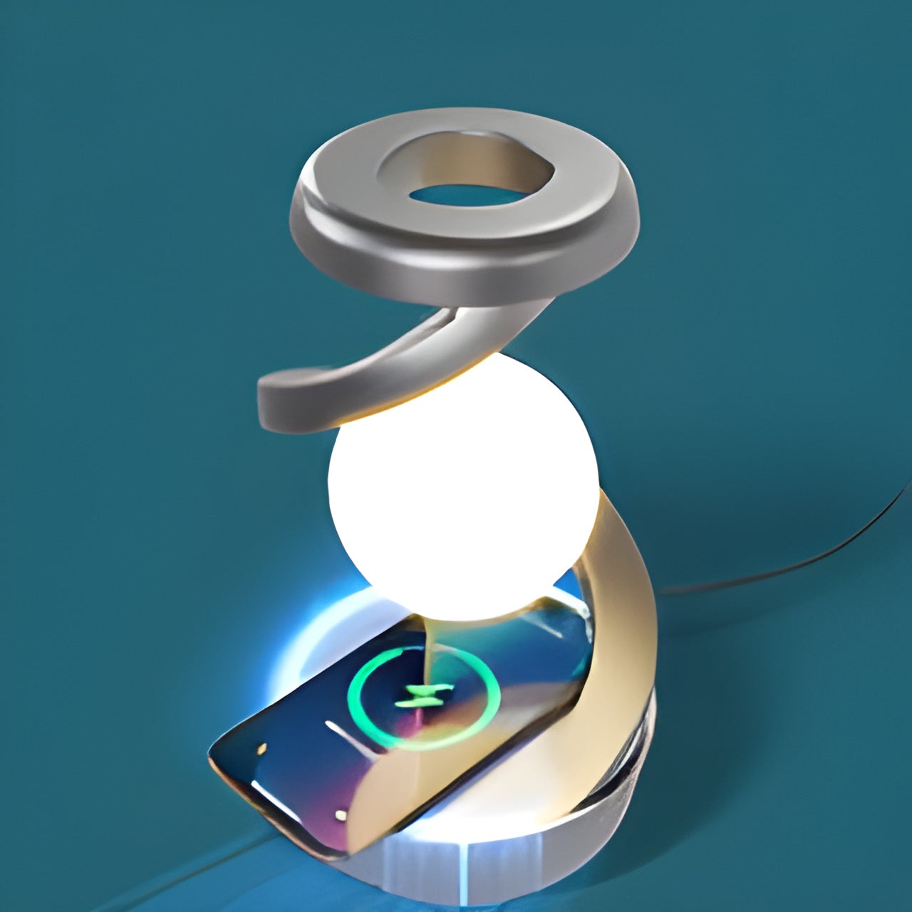 Drijvende lamp met draaibaar LED-licht en draadloze oplader