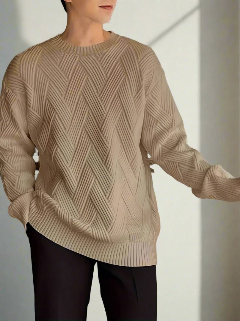 Trendy Zigzag Gebreide Sweater voor Heren | Stijlvolle en Comfortabele Trui
