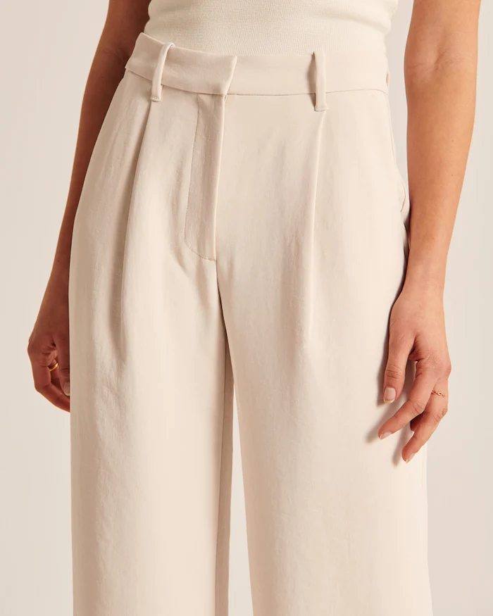 Casual Damesbroek met Wijde Pijpen en Hoge Taille