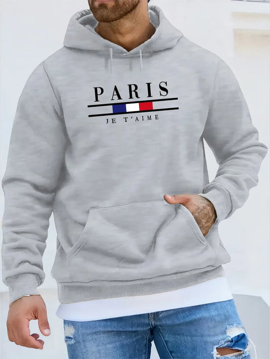 Heren fleece hoodie van polyester met capuchon