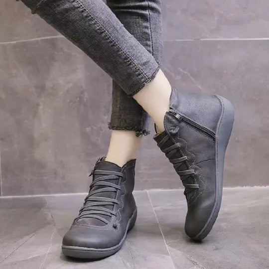 Leren enkellaarsjes met warme voering voor stijlvolle winterlook