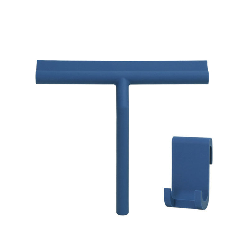 Silicone Shower Squeegee with Holder - Streak-Free Glass and Tile Cleaner