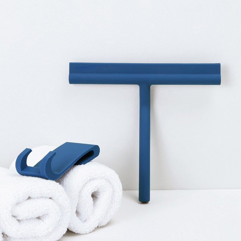 Silicone Shower Squeegee with Holder - Streak-Free Glass and Tile Cleaner