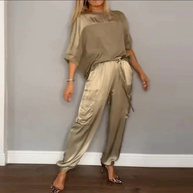 Trendy satijnen dames set voor elegante outfits