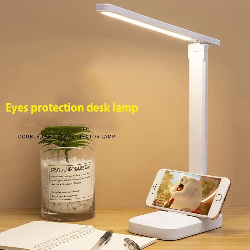 Opvouwbare LED Tafellamp - Oogbescherming - Dimbaar - USB Opladen - Draagbaar voor Slaapkamer