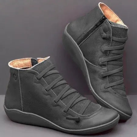 Leren enkellaarsjes met warme voering voor stijlvolle winterlook