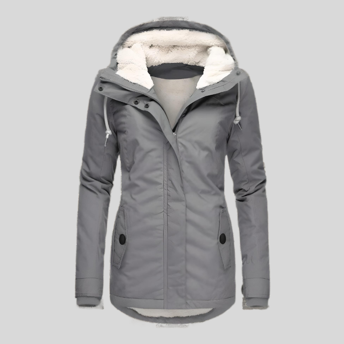 Lange Waterdichte Winterjas met Capuchon en Warme Voering