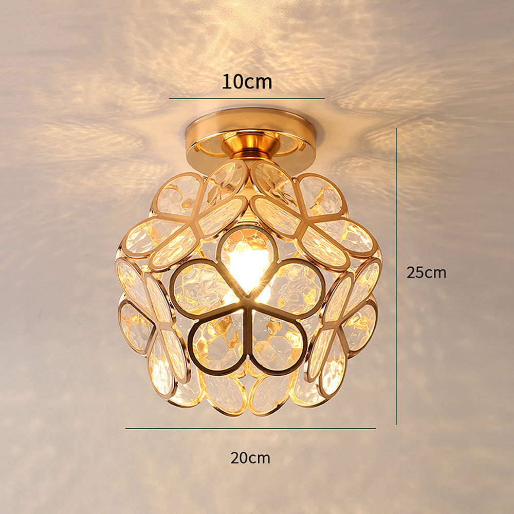 Glazen Plafondlamp met Bloemen Design voor Hal
