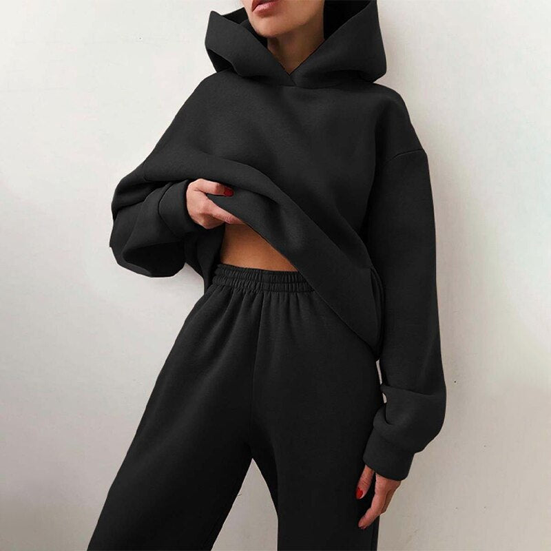 Comfortabel 2-delig Hoodie en Joggingbroek Set