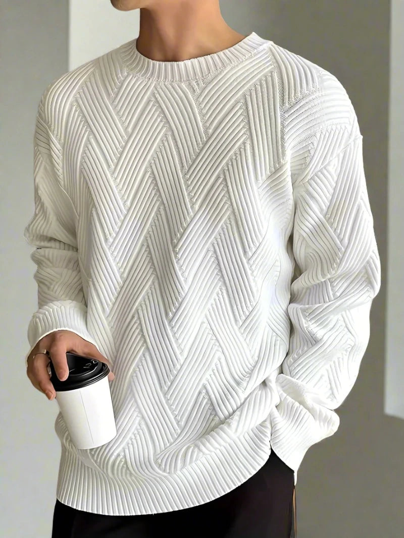 Trendy Zigzag Gebreide Sweater voor Heren | Stijlvolle en Comfortabele Trui